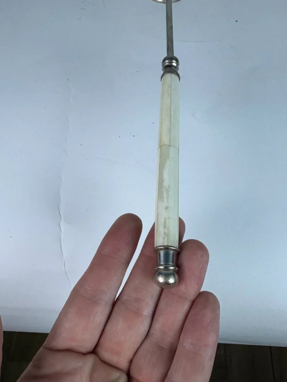 Vintage Mother of Pearl & Silver Tone Candle Snuffer
